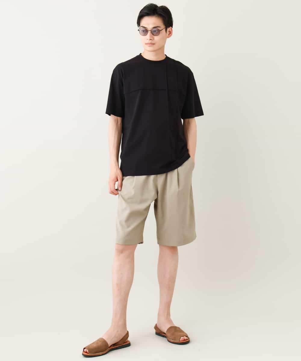 KHKGV53039 a.v.v MEN(アー・ヴェ・ヴェ) 【定番アイテム】ピンタックデザインTシャツ（デザテクシリーズ） ブラック