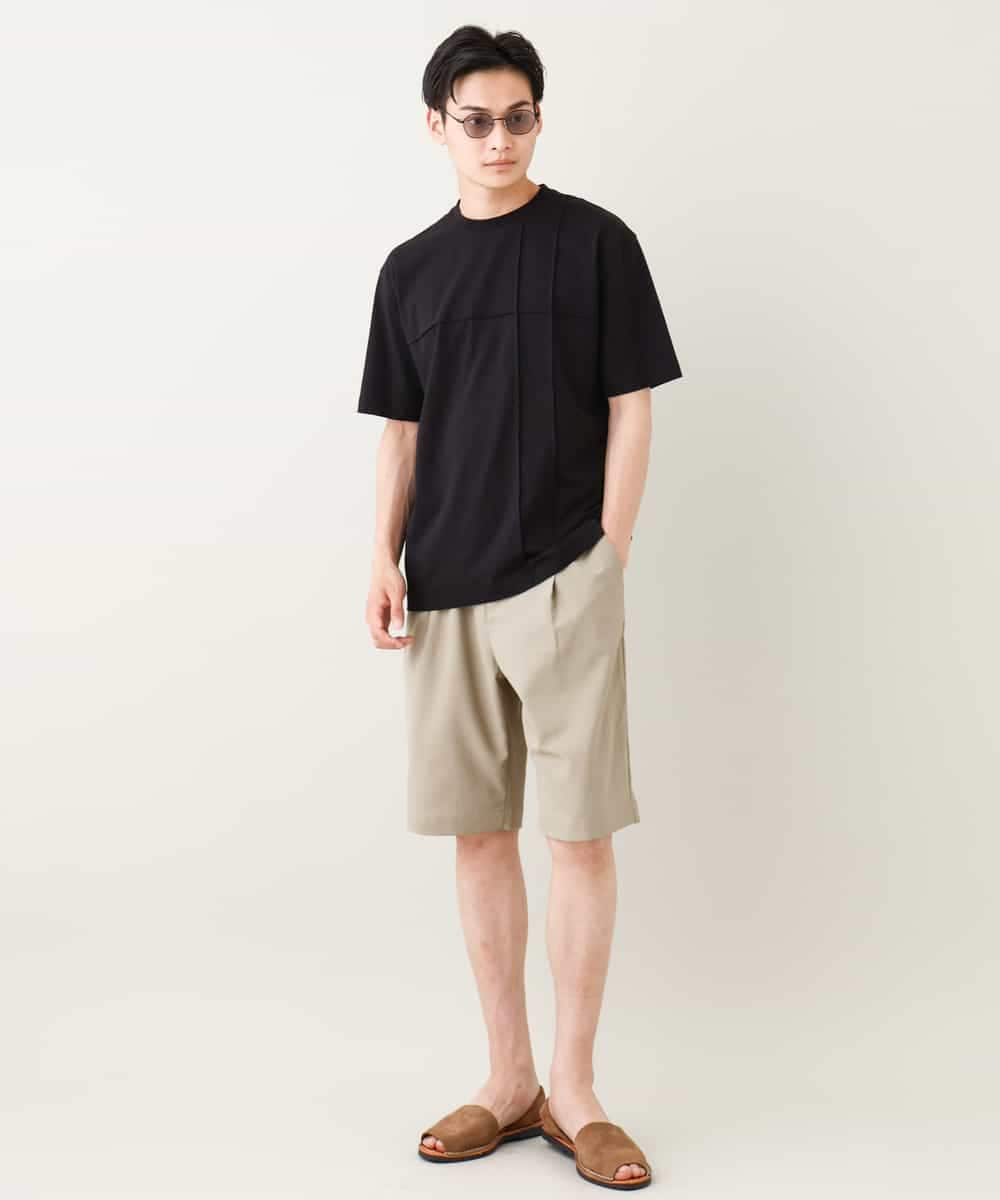 KHKGV53039 a.v.v MEN(アー・ヴェ・ヴェ) 【定番アイテム】ピンタックデザインTシャツ（デザテクシリーズ） ブラック