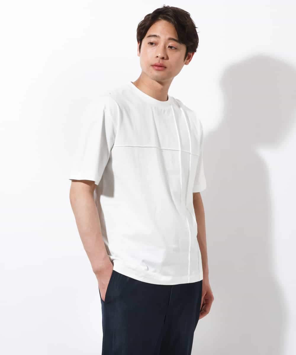 KHKGV53039 a.v.v MEN(アー・ヴェ・ヴェ) 【定番アイテム】ピンタックデザインTシャツ（デザテクシリーズ） ブラック