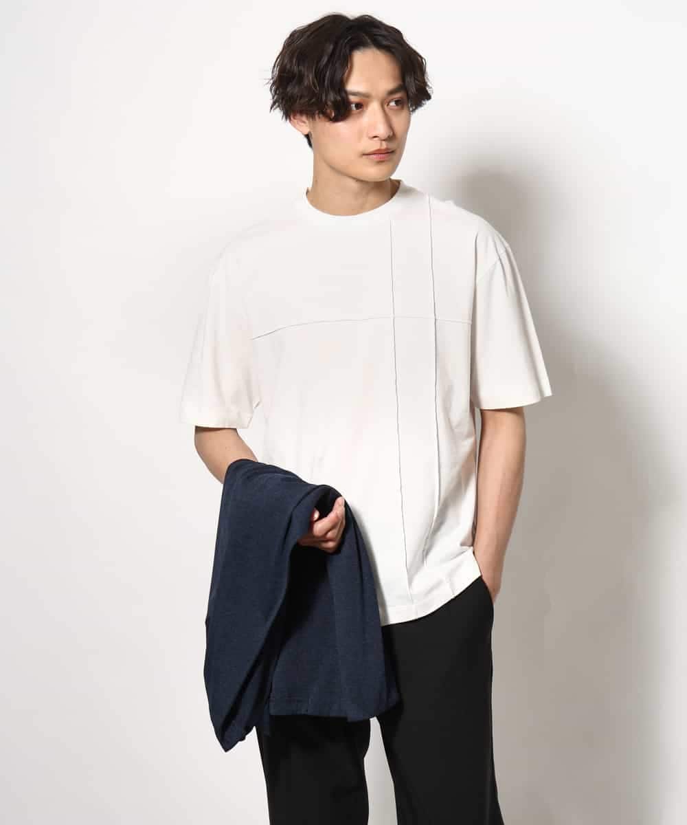 KHKGV53039 a.v.v MEN(アー・ヴェ・ヴェ) 【定番アイテム】ピンタックデザインTシャツ（デザテクシリーズ） ブラック
