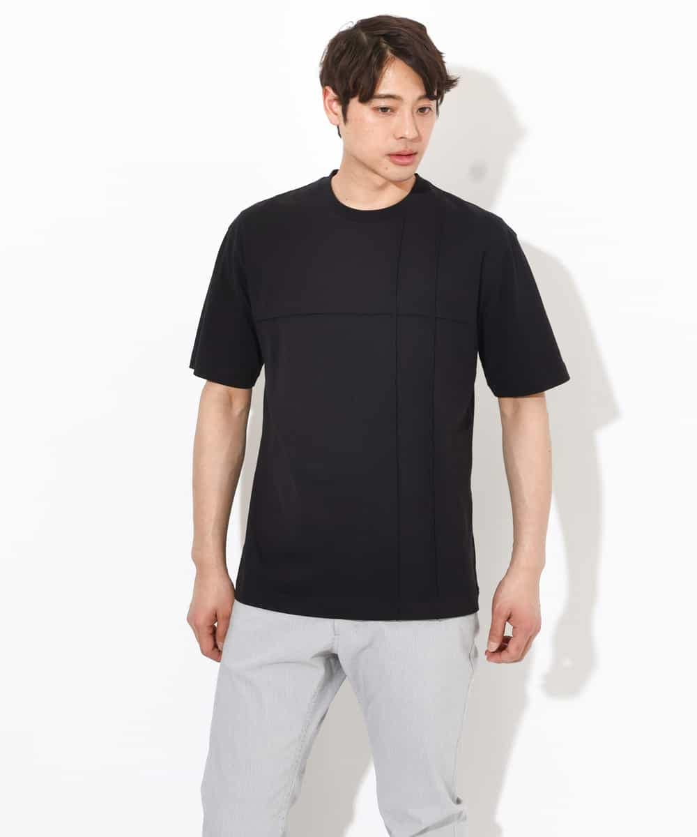 KHKGV53039 a.v.v MEN(アー・ヴェ・ヴェ) 【定番アイテム】ピンタックデザインTシャツ（デザテクシリーズ） ブラック
