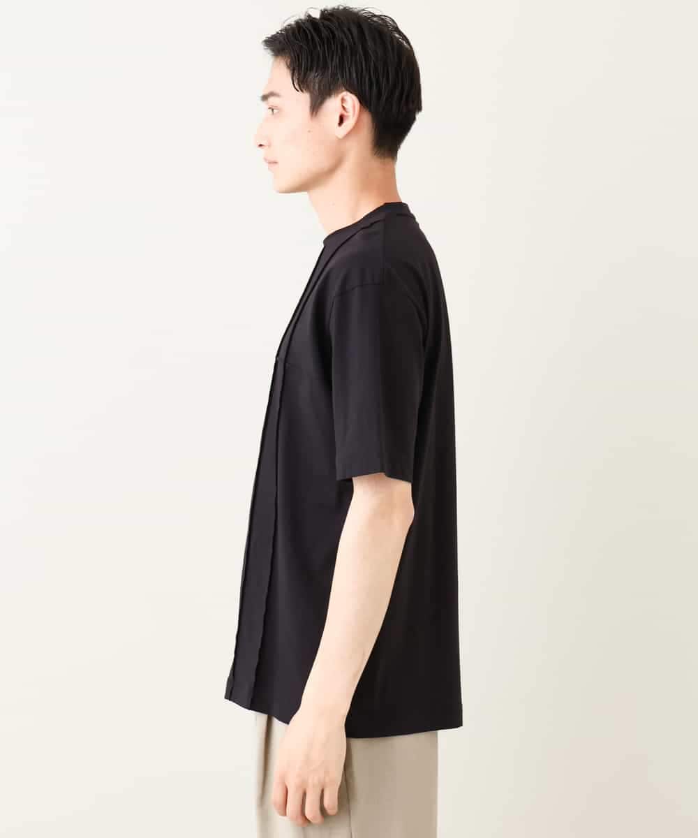 KHKGV53039 a.v.v MEN(アー・ヴェ・ヴェ) 【定番アイテム】ピンタックデザインTシャツ（デザテクシリーズ） ブラック