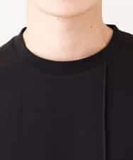 KHKGV53039 a.v.v MEN(アー・ヴェ・ヴェ) 【定番アイテム】ピンタックデザインTシャツ（デザテクシリーズ） ブラック