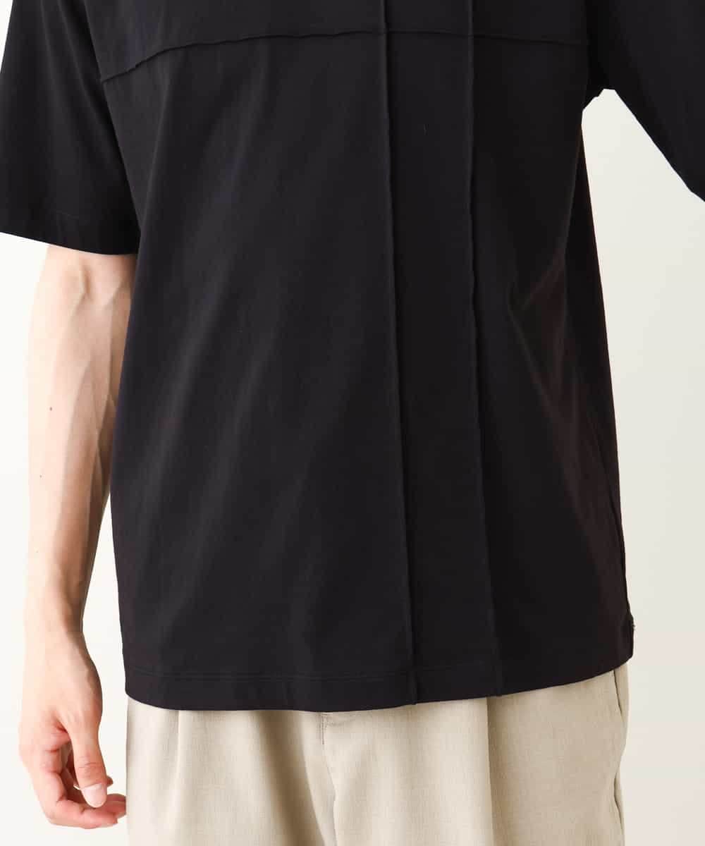 KHKGV53039 a.v.v MEN(アー・ヴェ・ヴェ) 【定番アイテム】ピンタックデザインTシャツ（デザテクシリーズ） ブラック
