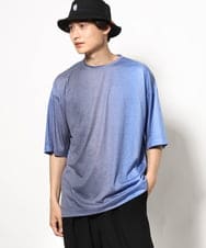 KHKGV54044 a.v.v MEN(アー・ヴェ・ヴェ) グラデーションプリントワイドシルエットＴシャツ ５分袖 ブルー