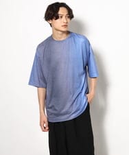 KHKGV54044 a.v.v MEN(アー・ヴェ・ヴェ) グラデーションプリントワイドシルエットＴシャツ ５分袖 ブルー