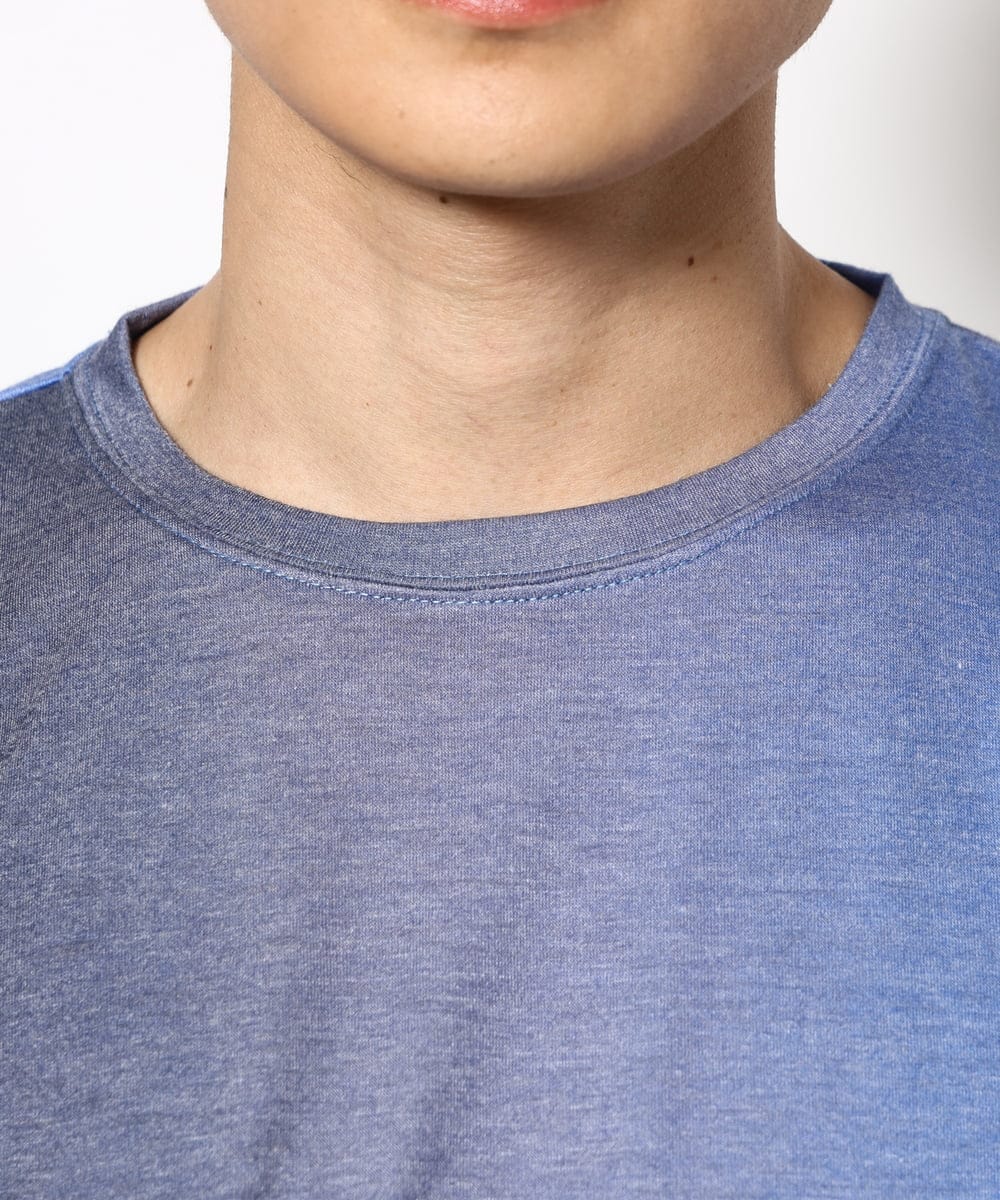 KHKGV54044 a.v.v MEN(アー・ヴェ・ヴェ) グラデーションプリントワイドシルエットＴシャツ ５分袖 ブルー