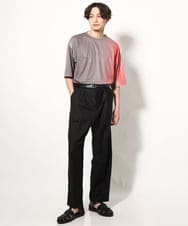 KHKGV54044 a.v.v MEN(アー・ヴェ・ヴェ) グラデーションプリントワイドシルエットＴシャツ ５分袖 ブルー
