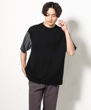 KHKGV56054 a.v.v MEN(アー・ヴェ・ヴェ) バックシャン切り替えカットソー（デザテクシリーズ） ブラック
