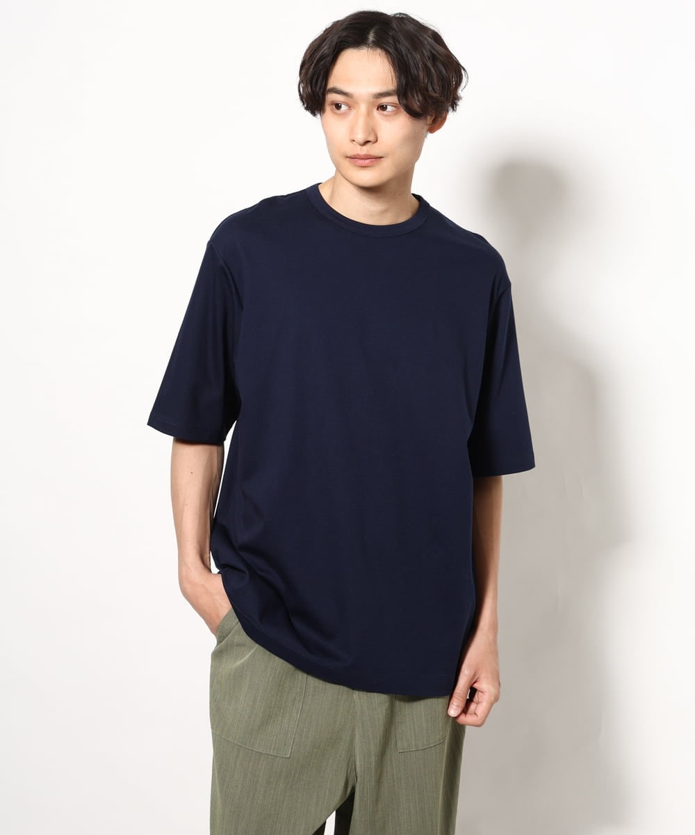 KHKGV57044 a.v.v MEN(アー・ヴェ・ヴェ) 【毛玉になりにくい】シルケットダブルフェイスリバーシブルTシャツ ブラック