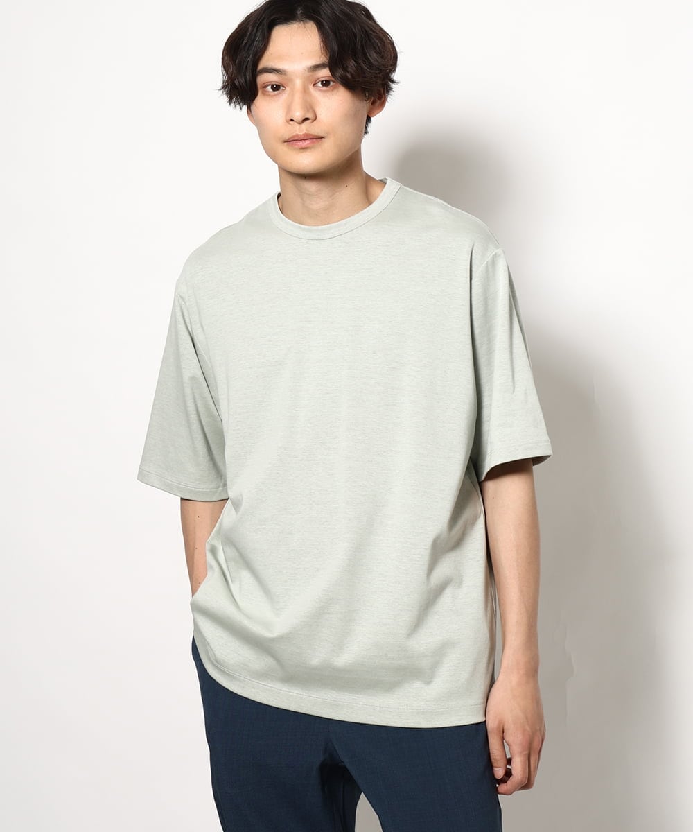 KHKGV57044 a.v.v MEN(アー・ヴェ・ヴェ) 【毛玉になりにくい】シルケットダブルフェイスリバーシブルTシャツ ブラック