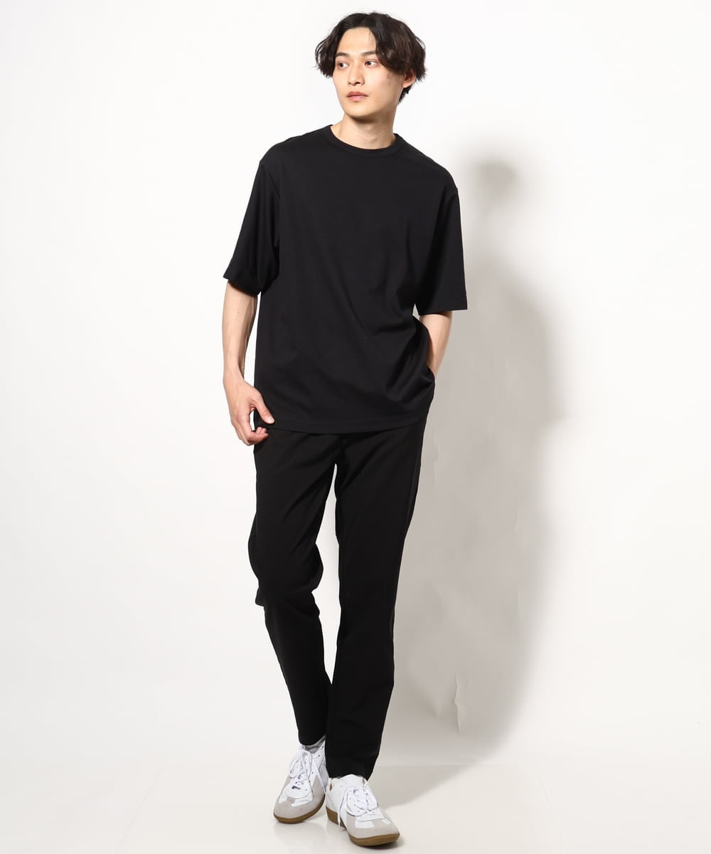 KHKGV57044 a.v.v MEN(アー・ヴェ・ヴェ) 【毛玉になりにくい】シルケットダブルフェイスリバーシブルTシャツ ブラック
