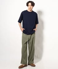 KHKGV57044 a.v.v MEN(アー・ヴェ・ヴェ) 【接触冷感】シルケットダブルフェイスリバーシブルTシャツ ブラック