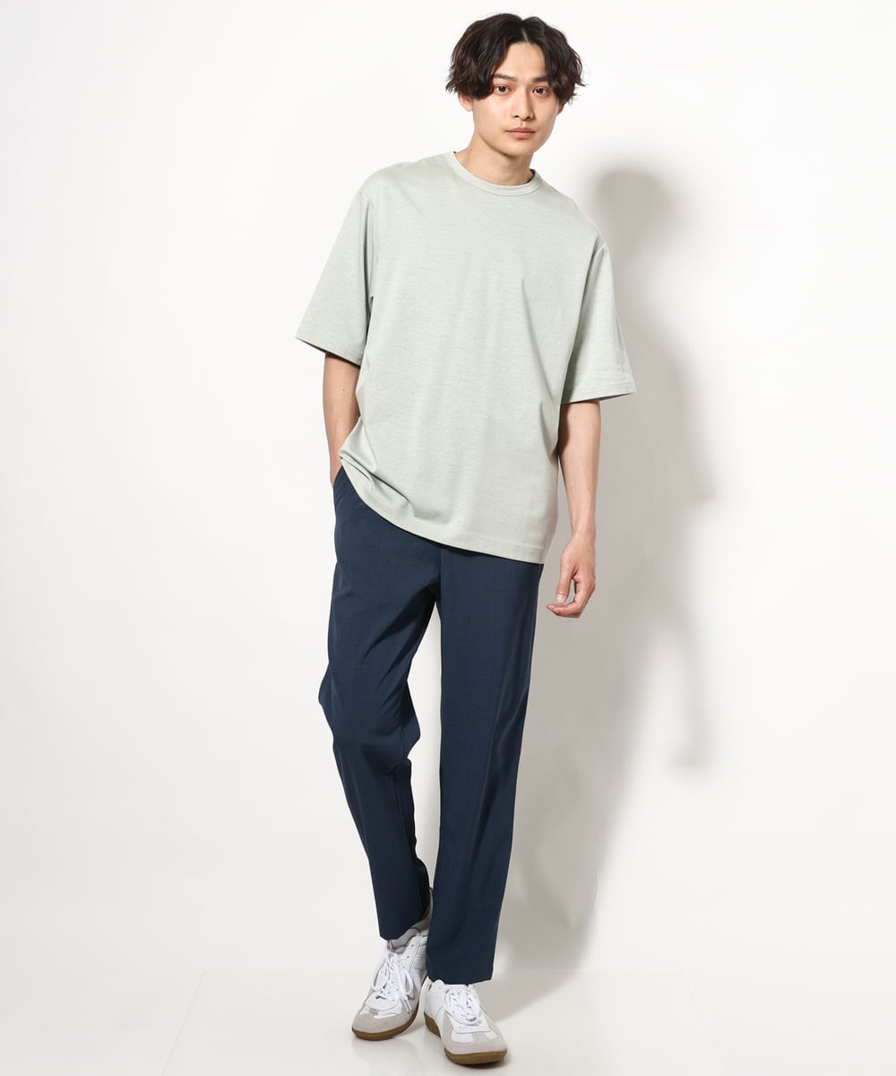 KHKGV57044 a.v.v MEN(アー・ヴェ・ヴェ) 【接触冷感】シルケットダブルフェイスリバーシブルTシャツ ブラック