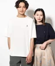 KHKGV60029 a.v.v MEN(アー・ヴェ・ヴェ) 【定番アイテム】エッフェル塔刺繍ボートネックTシャツ ホワイト