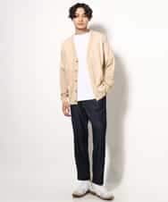 KHKGV60029 a.v.v MEN(アー・ヴェ・ヴェ) 【定番アイテム】エッフェル塔刺繍ボートネックTシャツ ライトグレー