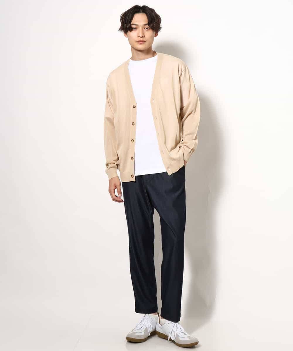 KHKGV60029 a.v.v MEN(アー・ヴェ・ヴェ) 【定番アイテム】エッフェル塔刺繍ボートネックTシャツ ライトグレー