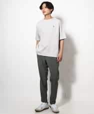 KHKGV60029 a.v.v MEN(アー・ヴェ・ヴェ) 【定番アイテム】エッフェル塔刺繍ボートネックTシャツ ライトグレー