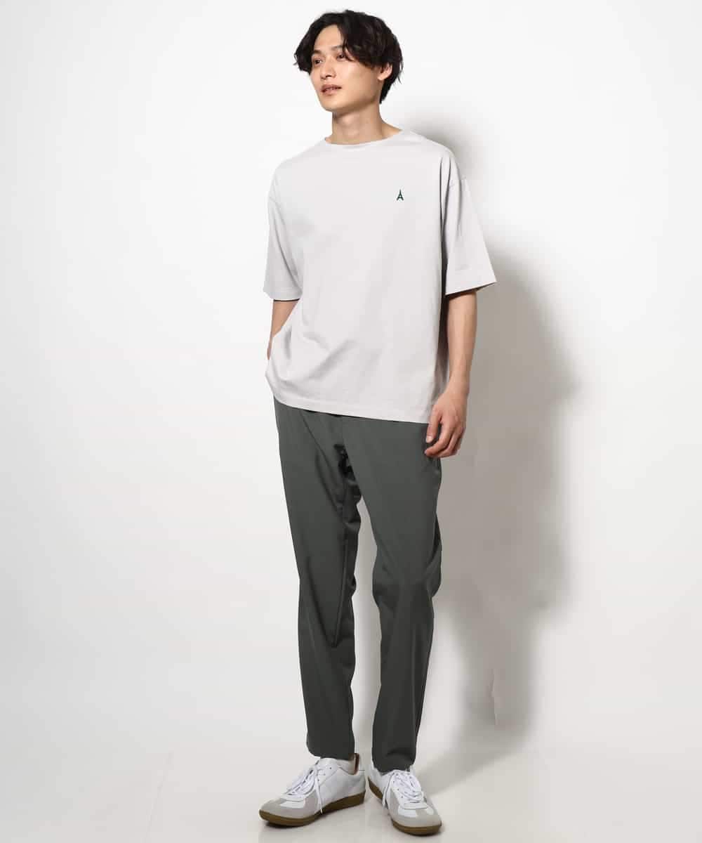 KHKGV60029 a.v.v MEN(アー・ヴェ・ヴェ) 【定番アイテム】エッフェル塔刺繍ボートネックTシャツ ライトグレー