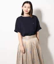 KHKGV60029 a.v.v MEN(アー・ヴェ・ヴェ) 【定番アイテム】エッフェル塔刺繍ボートネックTシャツ ライトグレー