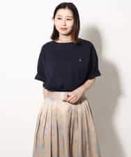 KHKGV60029 a.v.v MEN(アー・ヴェ・ヴェ) 【定番アイテム】エッフェル塔刺繍ボートネックTシャツ ライトグレー