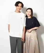 KHKGV60029 a.v.v MEN(アー・ヴェ・ヴェ) 【定番アイテム】エッフェル塔刺繍ボートネックTシャツ ライトグレー