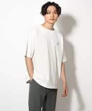 KHKGV60029 a.v.v MEN(アー・ヴェ・ヴェ) 【定番アイテム】エッフェル塔刺繍ボートネックTシャツ ライトグレー