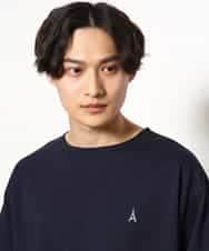 KHKGV60029 a.v.v MEN(アー・ヴェ・ヴェ) 【定番アイテム】エッフェル塔刺繍ボートネックTシャツ ライトグレー