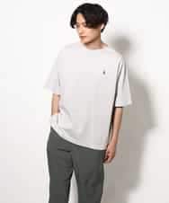 KHKGV60029 a.v.v MEN(アー・ヴェ・ヴェ) 【定番アイテム】エッフェル塔刺繍ボートネックTシャツ ライトグレー