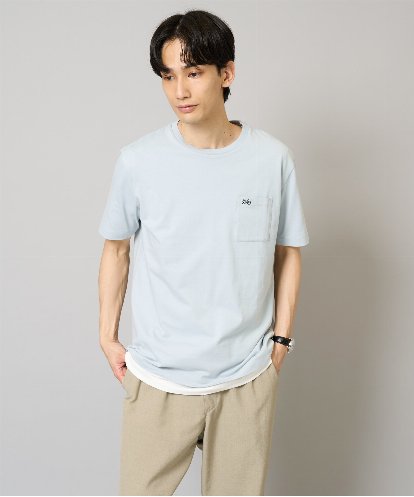 KHKGV75029 a.v.v MEN 【接触冷感/綿100％】ワンポイント刺繍半袖Tシャツ