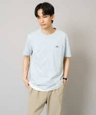 KHKGV75029 a.v.v MEN(アー・ヴェ・ヴェ) 【接触冷感/綿100％】ワンポイント刺繍半袖Tシャツ ライトブルー