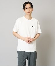 KHKGV75029 a.v.v MEN(アー・ヴェ・ヴェ) 【接触冷感/綿100％】ワンポイント刺繍半袖Tシャツ ホワイト