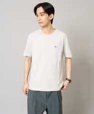 KHKGV75029 a.v.v MEN(アー・ヴェ・ヴェ) 【接触冷感/綿100％】ワンポイント刺繍半袖Tシャツ ライトグレー