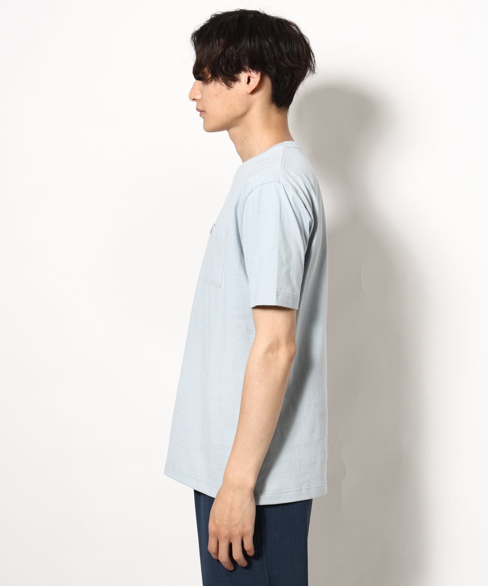 KHKGV75029 a.v.v MEN(アー・ヴェ・ヴェ) 【接触冷感/綿100％】ワンポイント刺繍半袖Tシャツ ライトグレー