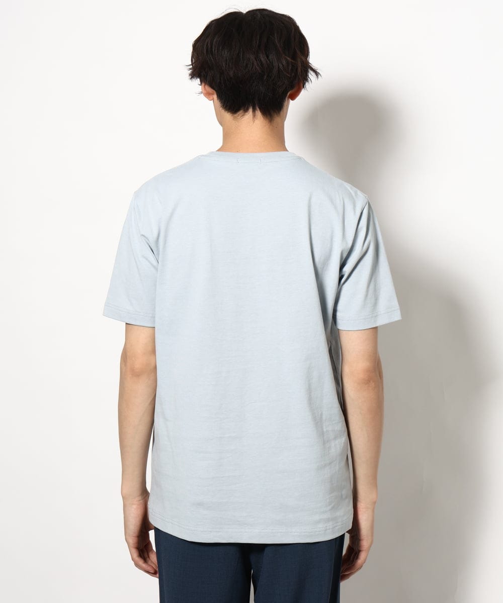 KHKGV75029 a.v.v MEN(アー・ヴェ・ヴェ) 【接触冷感/綿100％】ワンポイント刺繍半袖Tシャツ ライトグレー