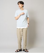 KHKGV75029 a.v.v MEN(アー・ヴェ・ヴェ) 【接触冷感/綿100％】ワンポイント刺繍半袖Tシャツ ライトグレー