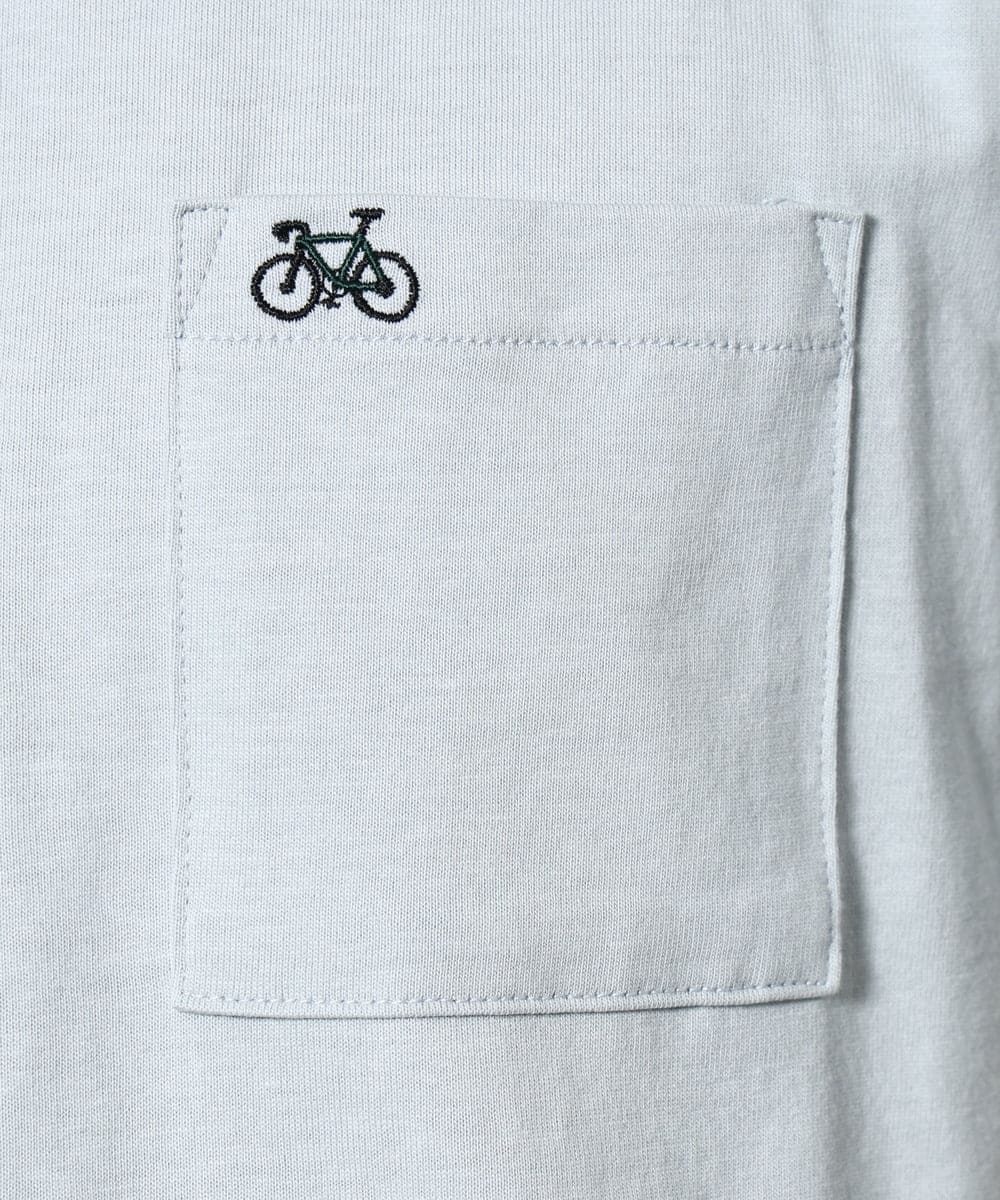 KHKGV75029 a.v.v MEN(アー・ヴェ・ヴェ) 【接触冷感/綿100％】ワンポイント刺繍半袖Tシャツ ライトグレー