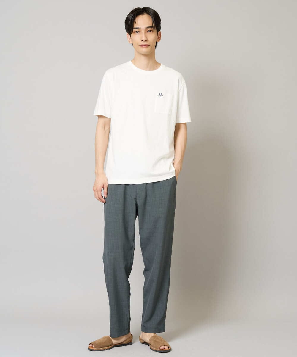 KHKGV75029 a.v.v MEN(アー・ヴェ・ヴェ) 【接触冷感/綿100％】ワンポイント刺繍半袖Tシャツ ライトグレー