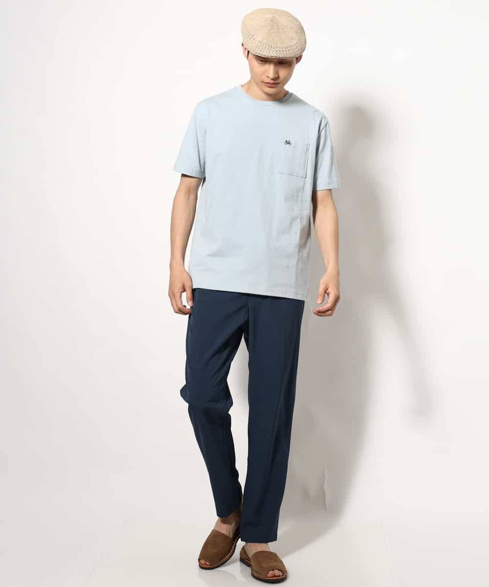 KHKGV75029 a.v.v MEN(アー・ヴェ・ヴェ) 【接触冷感/ユニセックス】自転車刺繍Tシャツ ライトグレー