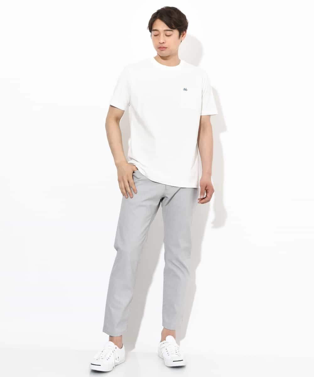 KHKGV75029 a.v.v MEN(アー・ヴェ・ヴェ) 【接触冷感/ユニセックス】自転車刺繍Tシャツ ライトグレー