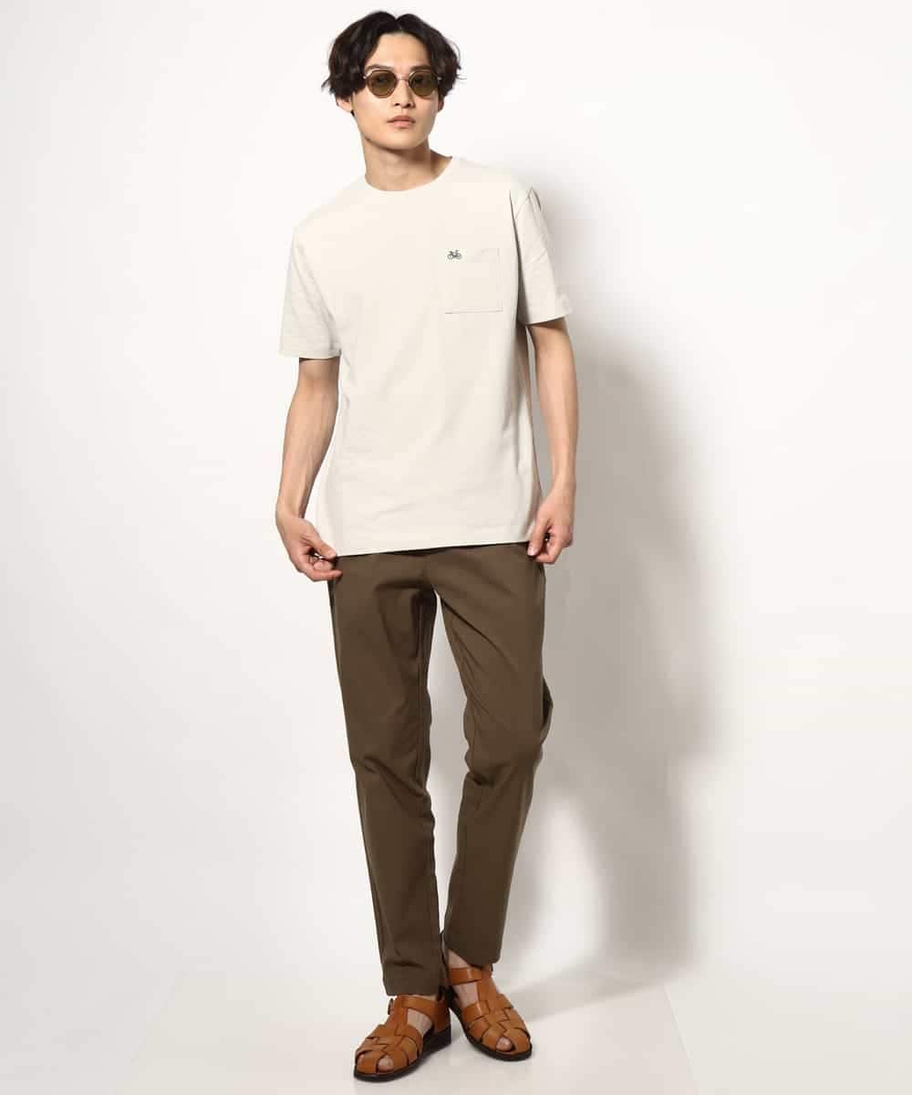 KHKGV75029 a.v.v MEN(アー・ヴェ・ヴェ) 【接触冷感/ユニセックス】自転車刺繍Tシャツ ライトグレー