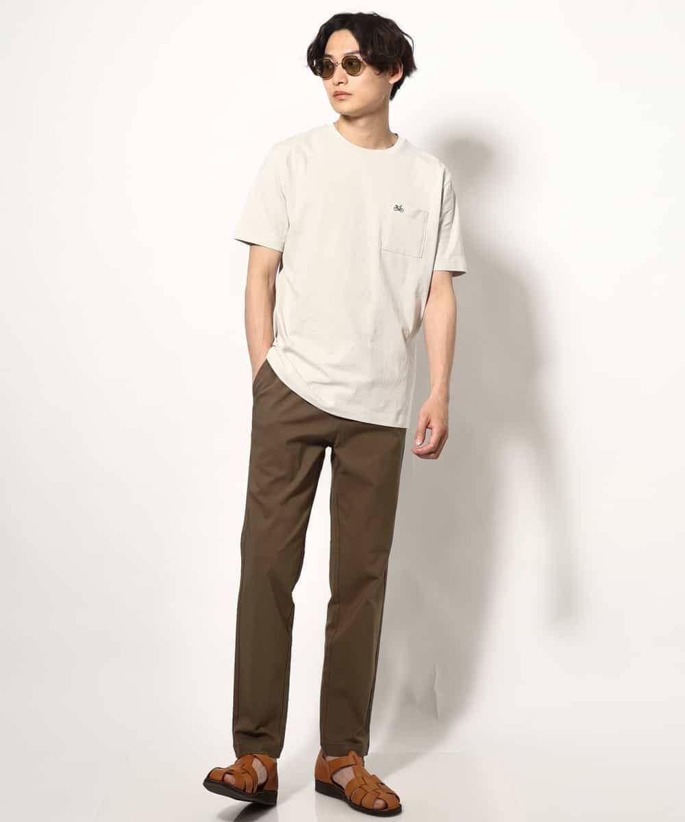 KHKGV75029 a.v.v MEN(アー・ヴェ・ヴェ) 【接触冷感/ユニセックス】自転車刺繍Tシャツ ライトグレー