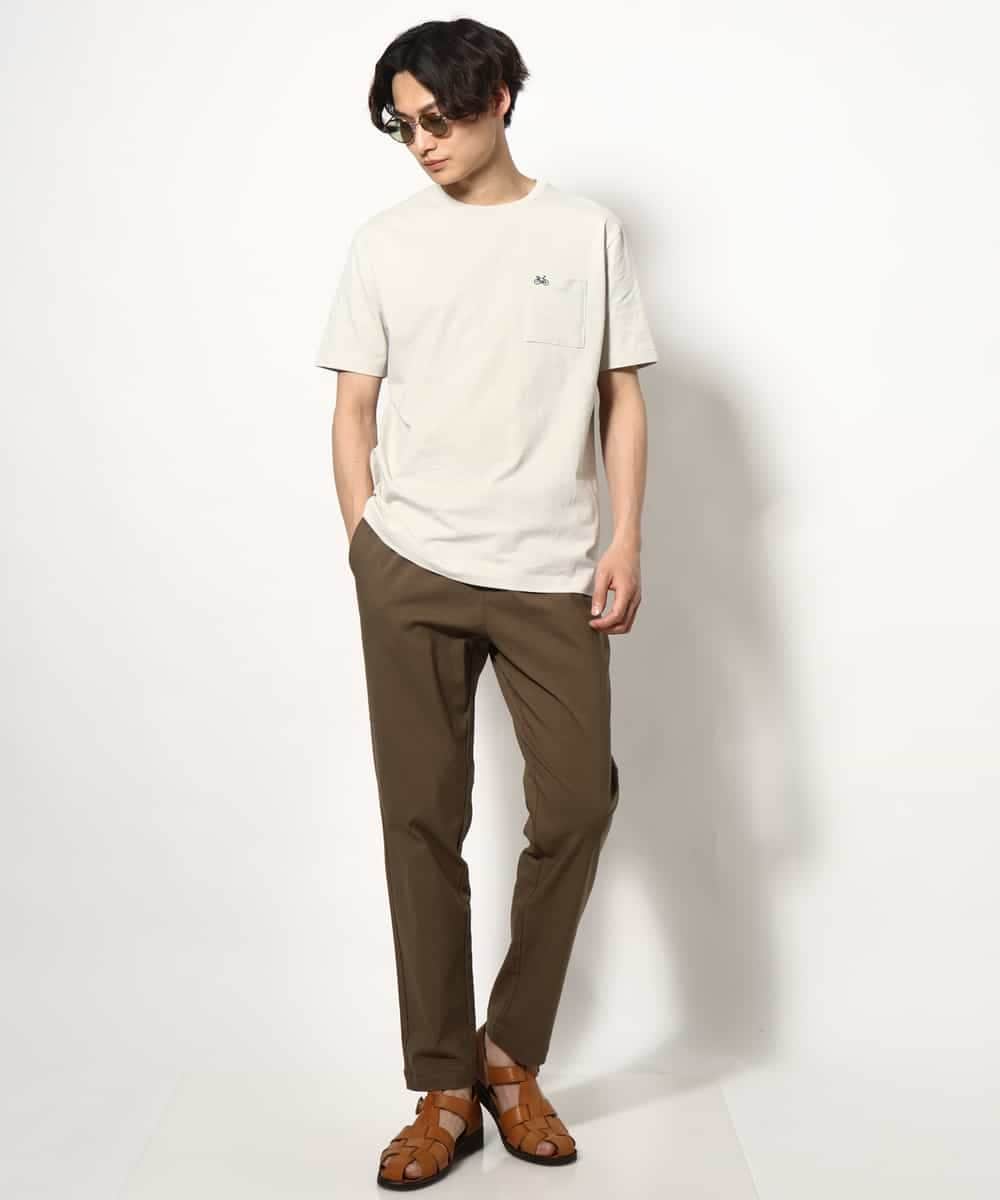 KHKGV75029 a.v.v MEN(アー・ヴェ・ヴェ) 【接触冷感/ユニセックス】自転車刺繍Tシャツ ライトグレー