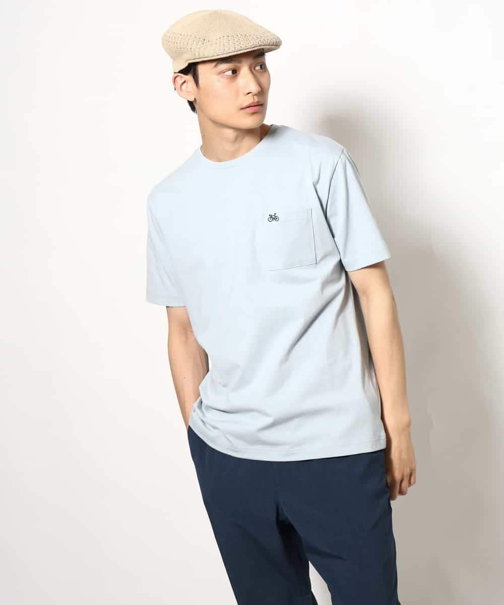KHKGV75029 a.v.v MEN(アー・ヴェ・ヴェ) 【接触冷感/ユニセックス】自転車刺繍Tシャツ ライトグレー