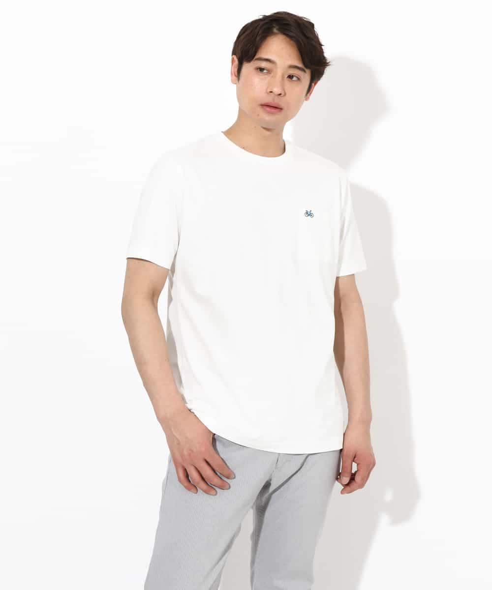 KHKGV75029 a.v.v MEN(アー・ヴェ・ヴェ) 【接触冷感/ユニセックス】自転車刺繍Tシャツ ライトグレー