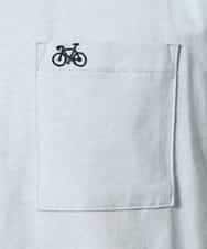 KHKGV75029 a.v.v MEN(アー・ヴェ・ヴェ) 【接触冷感/ユニセックス】自転車刺繍Tシャツ ライトグレー