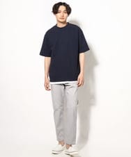 KHKGV89034 a.v.v MEN(アー・ヴェ・ヴェ) 【イージーケア】アゼセミワイドスウェットＴ ネイビー