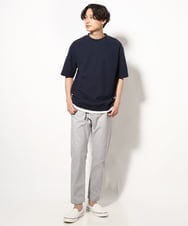 KHKGV89034 a.v.v MEN(アー・ヴェ・ヴェ) 【イージーケア】アゼセミワイドスウェットＴ ネイビー