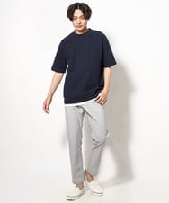 KHKGV89034 a.v.v MEN(アー・ヴェ・ヴェ) 【イージーケア】アゼセミワイドスウェットＴ ネイビー