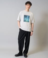 KHKHA11044 a.v.v MEN(アー・ヴェ・ヴェ) 【接触冷感】フォトグラファーコラボワイドシルエットカットソー　HIDEYUKI SUTO ブラック